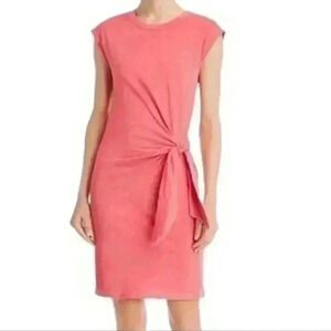 Sundry Fitted Pink Side Tie Jersey Dress S